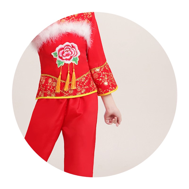 新品儿童六一中国结秧歌演出服装幼儿红灯笼舞蹈表演服男女唐装民