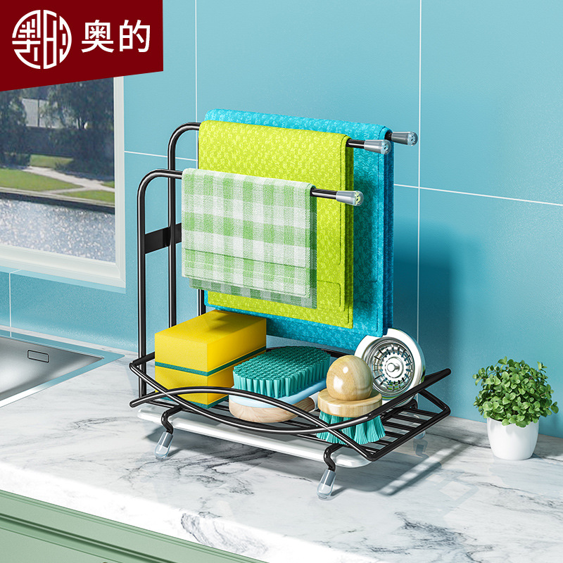 抹布架厨房用品筷子沥水篮置物架洗碗布海绵架清洁收纳架挂毛巾架