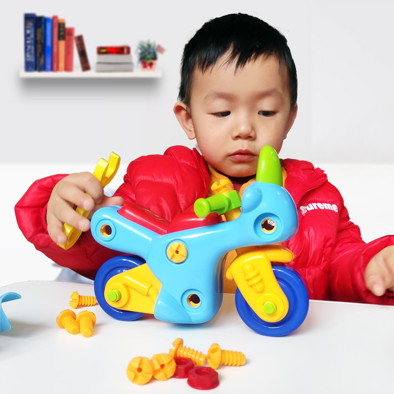 儿童宝宝可拆装电动拧螺丝刀3岁益智拆卸玩具 电钻动手工程车男孩