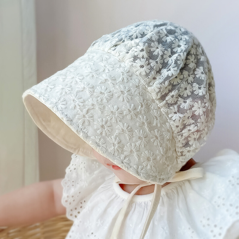 婴儿遮阳帽小月龄帽子可爱超萌夏季薄款0一1岁男女宝宝防晒帽夏天