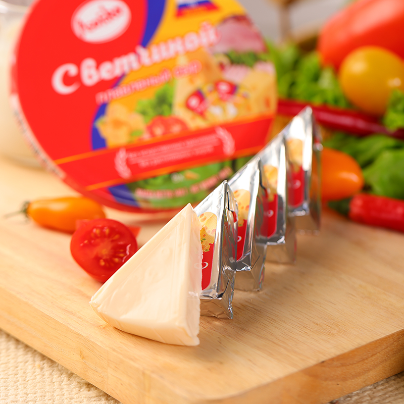 俄罗斯原装进口芝士奶酪三角型儿童宝宝零食干酪涂抹烘焙即食食品