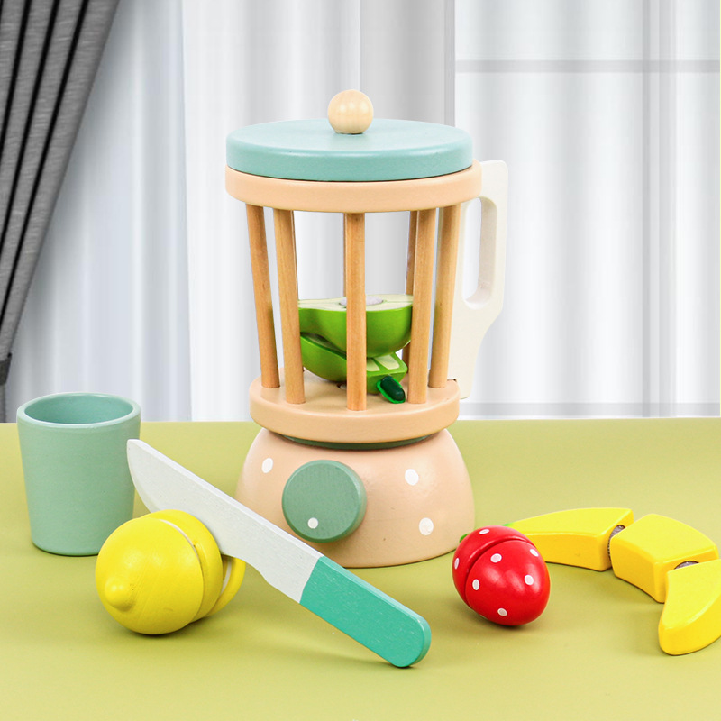 新款木制过家家榨汁机儿童仿真果汁机亲子互动宝宝分享玩具幼儿园
