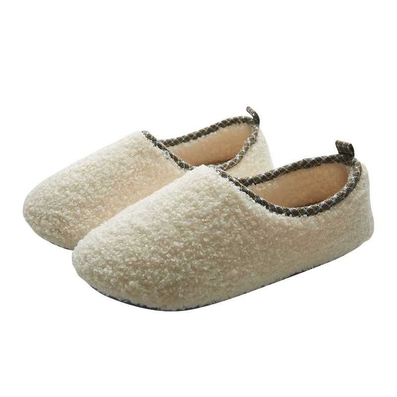 日式冬季绒面保暖家用包跟棉拖鞋女室内防滑男无声地板V月子鞋厚