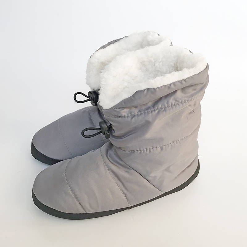 灰色女士家居鞋冬季保暖室内居家防滑地板鞋包跟棉拖鞋高帮月子鞋