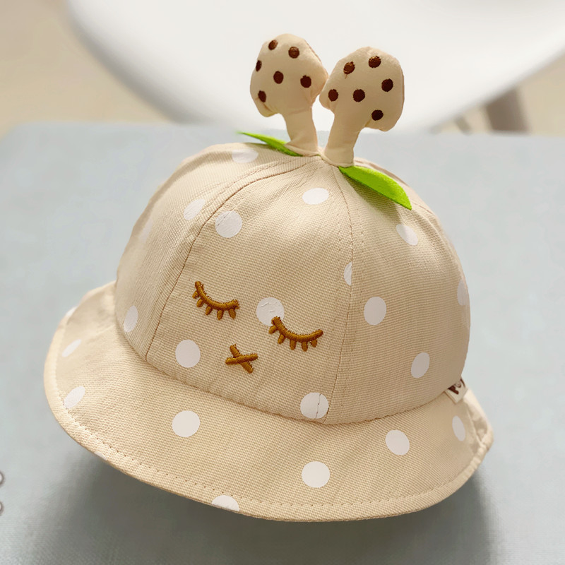 婴儿帽子春夏季薄款幼儿童渔夫帽宝宝可爱超萌夏季男女童遮阳盆帽