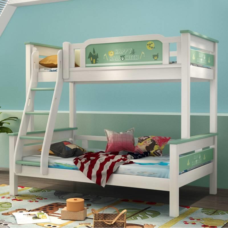 厂家直销全实木书架高低床儿童床上下床双层床成人子母床