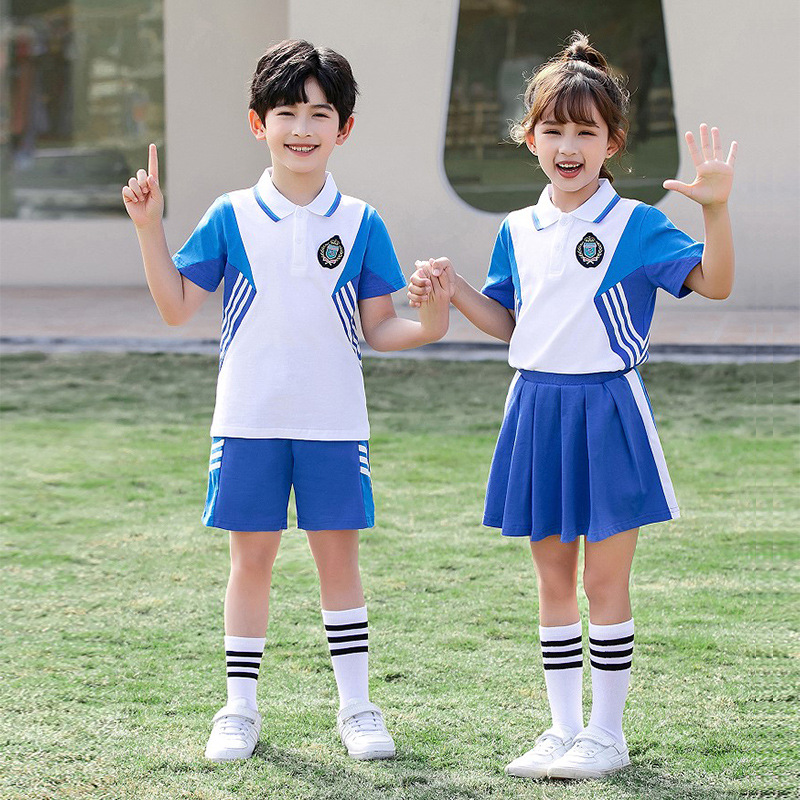 小学生夏季儿童六一表演女活动校服班服幼儿园园服短袖运动套装