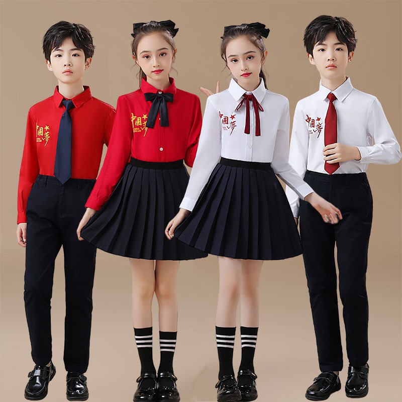 少年中国说演出服六一儿童小学生合唱爱国主题朗诵学院风夏天套装