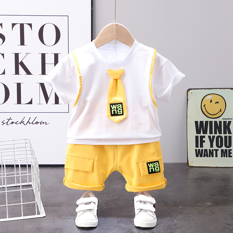 男童夏装宝宝短袖1-3岁洋气小童装套装2021新款时髦婴儿夏季衣服5