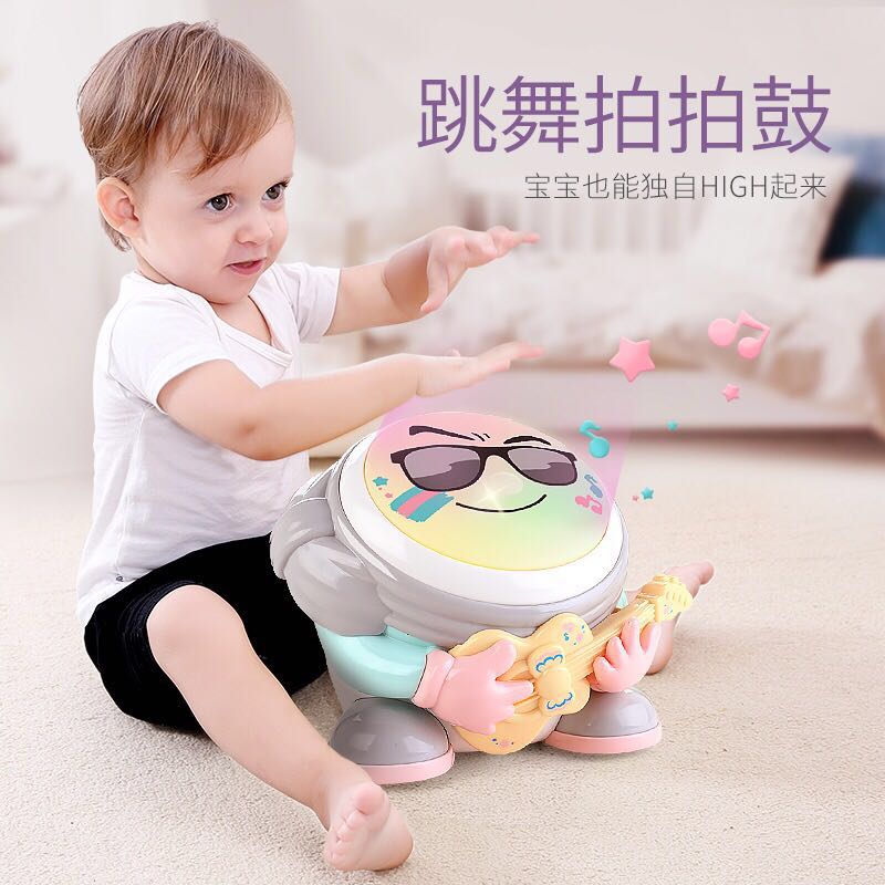 优乐恩宝宝音乐手拍鼓6-8-12个月1-3岁婴幼儿童玩具拍拍鼓
