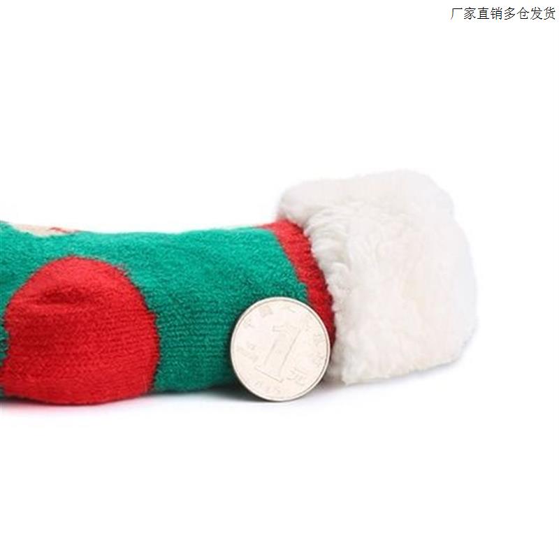 冬季加厚宝宝袜防滑婴儿袜子地板袜大码儿童加绒保暖圣诞袜巨厚