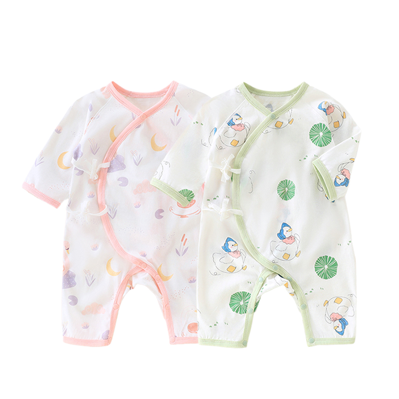2件 宝宝衣服婴儿连体衣夏季薄款新生儿空调服纯棉睡衣蝴蝶衣夏装