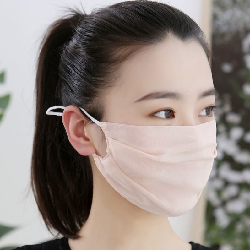 真丝口罩防晒面罩遮阳桑蚕丝防过敏敏感肌可清洗易呼吸薄款透气女