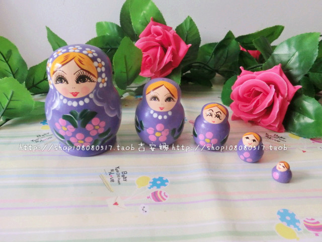 俄罗斯进口套娃益智玩具 送礼佳品五层套娃油漆 可爱至极