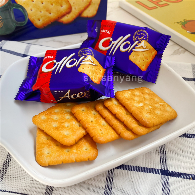 韩国进口海太ACE饼干364g盒装咸味薄脆苏打饼干零食小吃独立小包