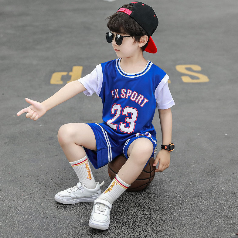 儿童夏装篮球服速干男童篮球衣训练服套装透气球衣T恤短袖两件套