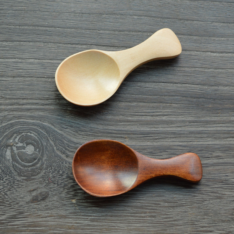木勺 茶勺实木质奶粉勺小木茶匙短柄圆口木勺子天然木质冰激凌