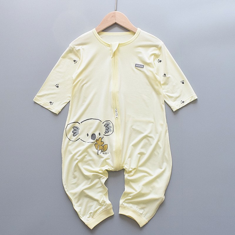 木木乐婴儿睡袋夏薄款宝宝莫代尔分腿防踢被儿童连体睡衣空调服