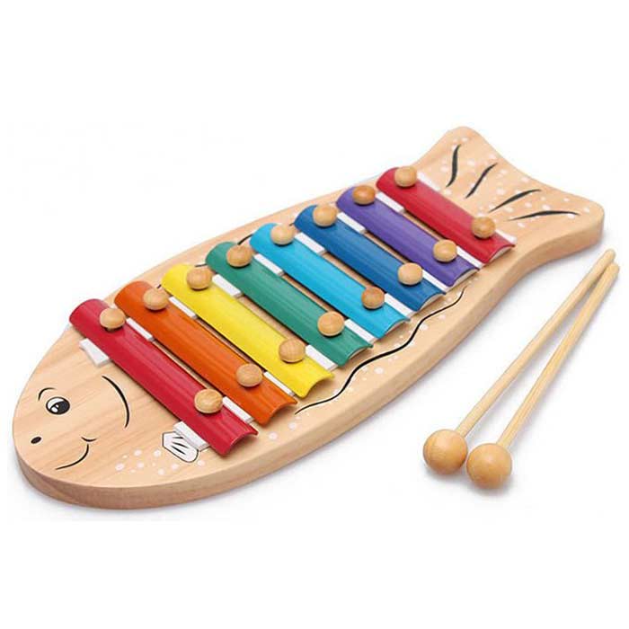 新款儿童奥尔夫乐器八音木手敲琴玩具10-11个月宝宝益智玩具1-3岁