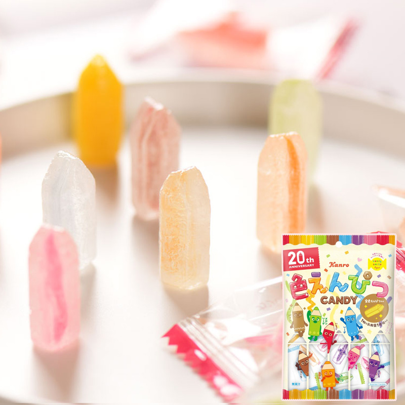 日本进口kanro甘露甘乐铅笔糖什锦浓缩果汁创意造型零食糖果喜糖
