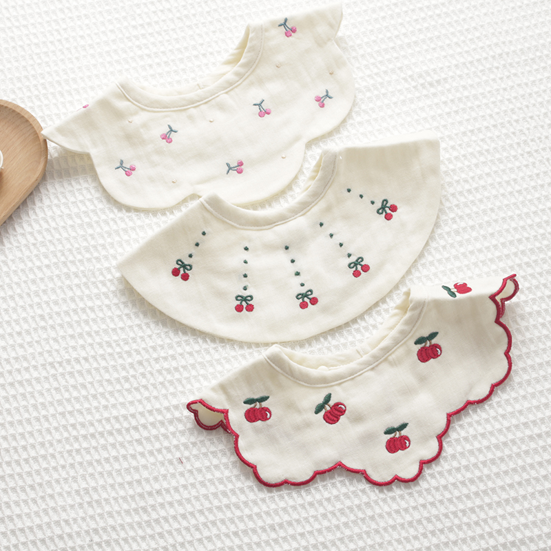 新生婴儿围兜可爱宝宝口水巾360度可旋转夏季防吐奶4层纯棉纱布
