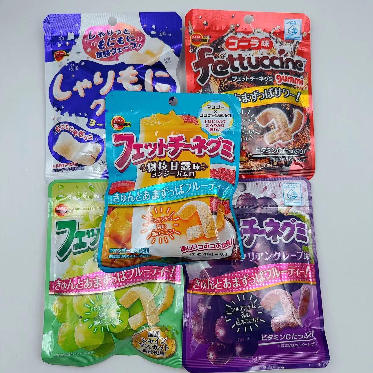 日本本土布尔本fettuccine超酸条形软糖紫葡萄可乐