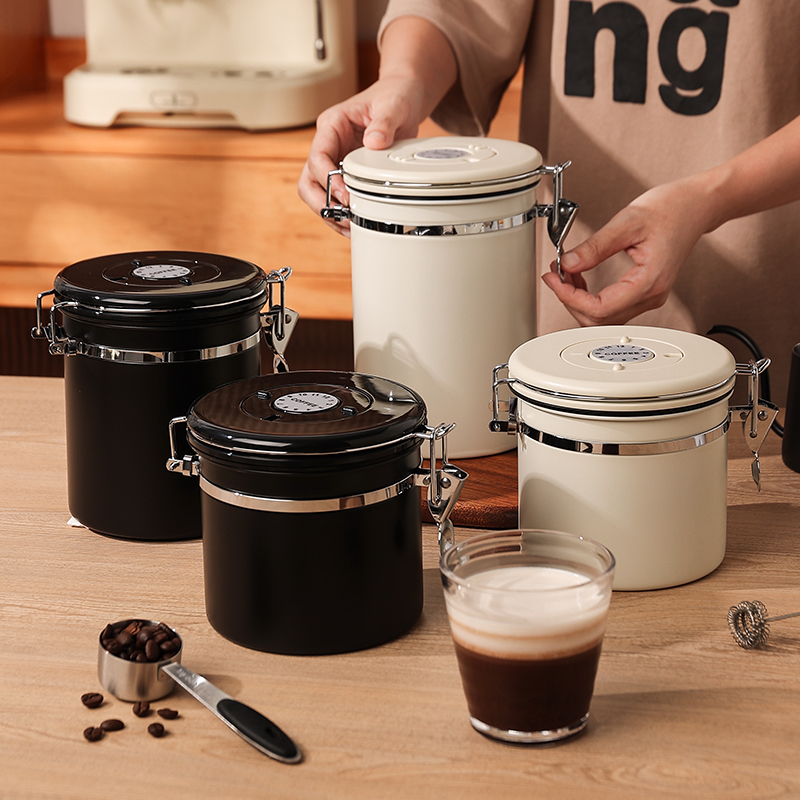咖啡豆保存罐真空单向排气婴儿奶粉咖啡粉密封罐养豆收纳储存罐子