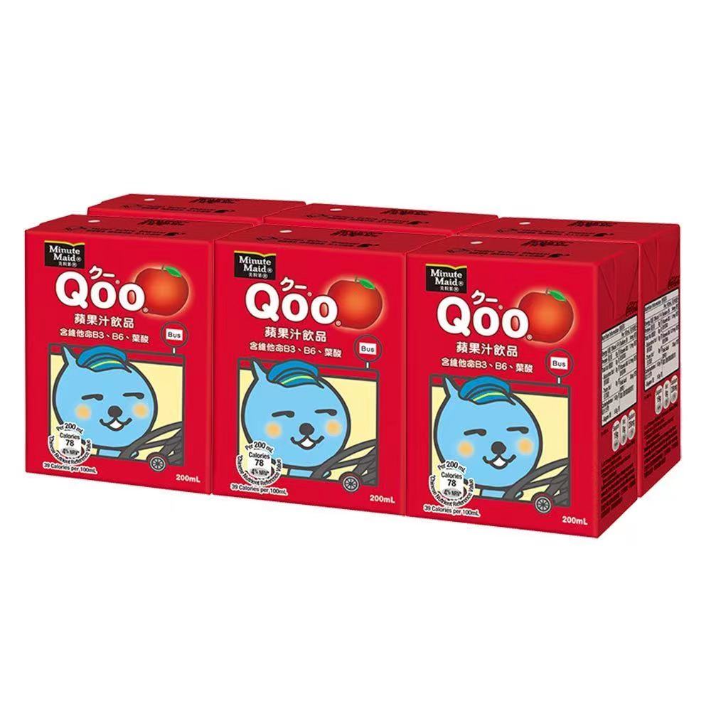 香港代购 MM-Qoo苹果汁饮品饮料宝宝营养果汁6个装6x200ml