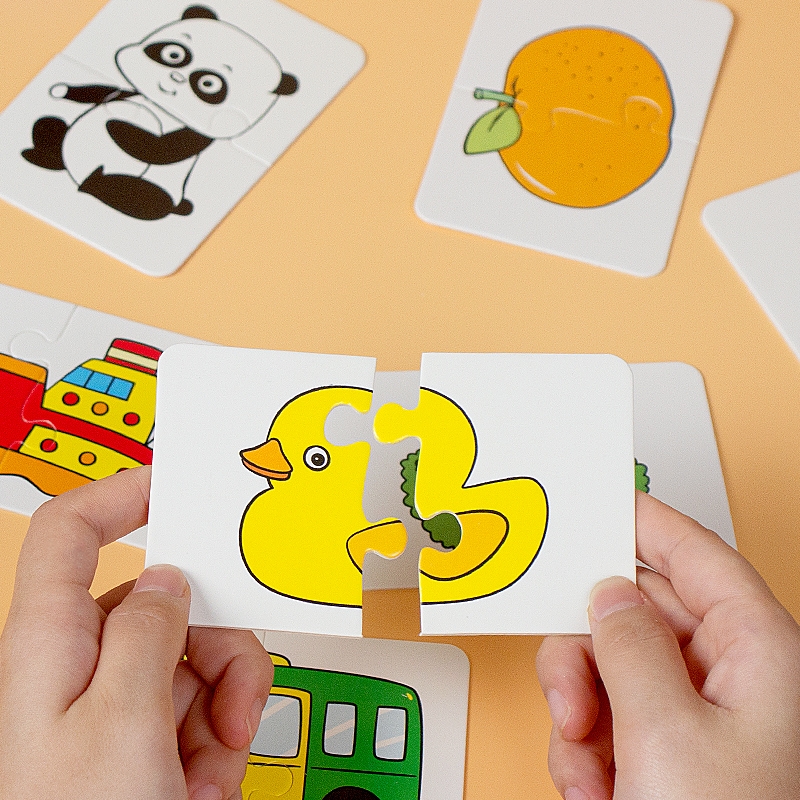 儿童早教配对拼图宝宝智力启蒙卡片幼儿1-2-3岁4男孩女孩益智玩具