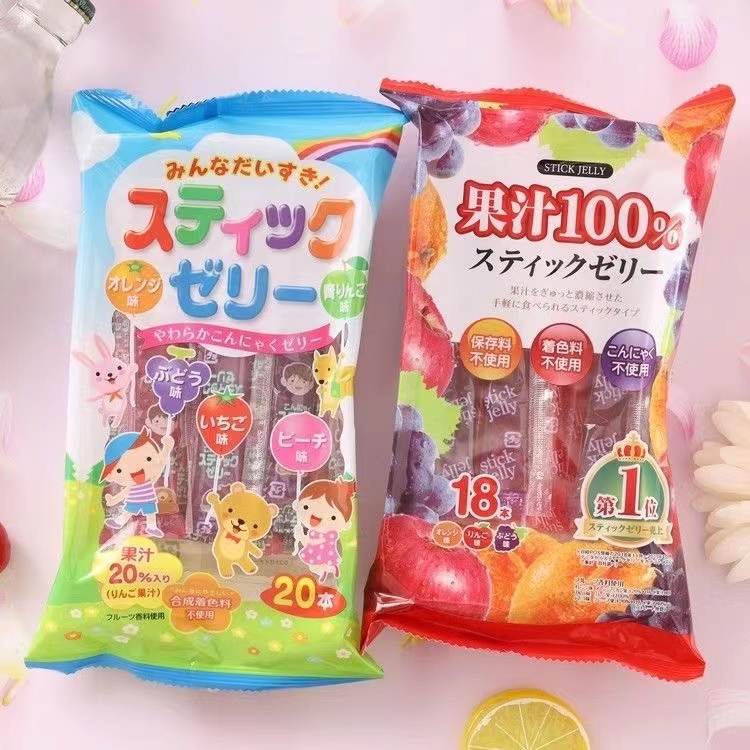 日本进口零食Ribon理本什锦水果果汁吸果冻条布丁无添加儿童礼物