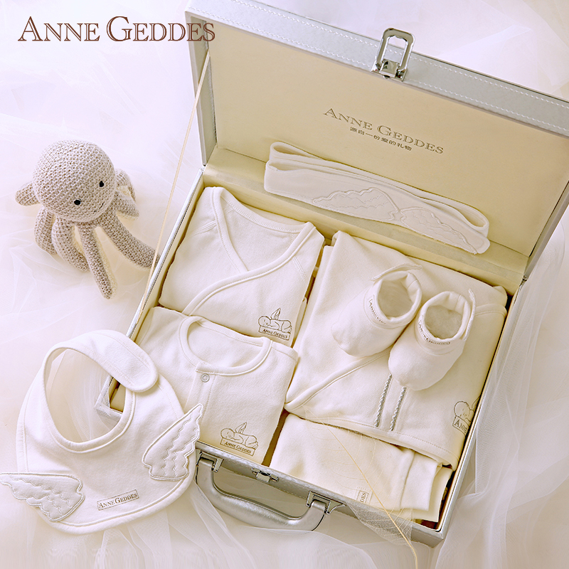 AnneGeddes新生儿礼盒初生宝宝用品满月婴儿衣服高档礼物见面礼