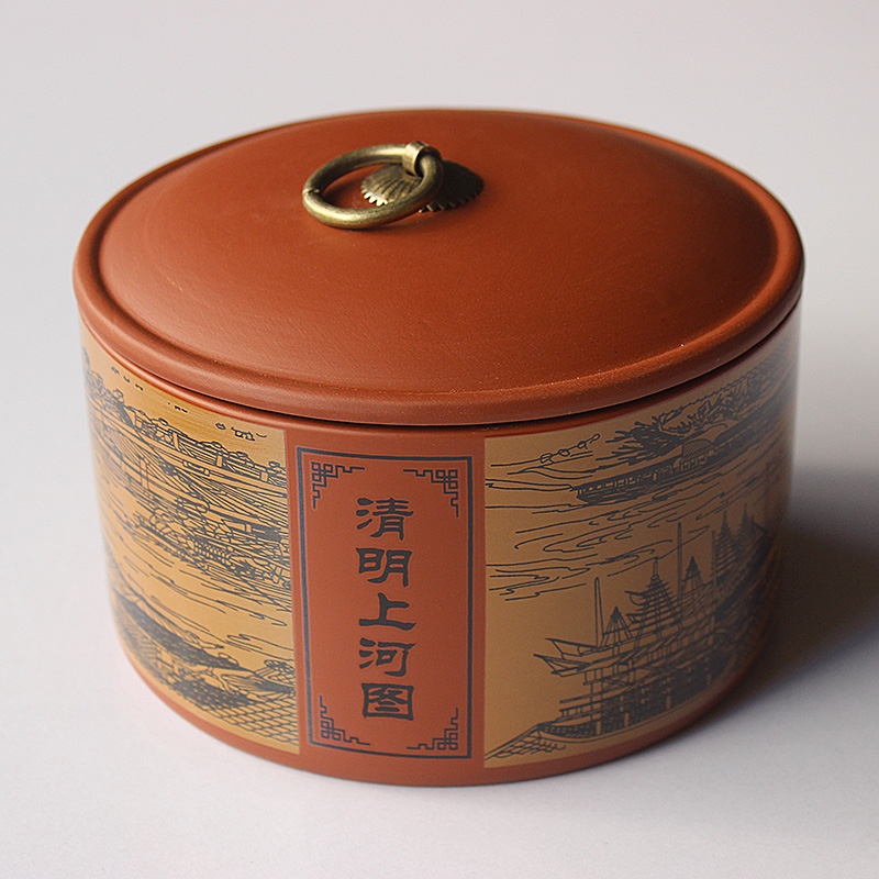 紫砂装茶叶罐子密封罐大号家用半斤装创意个性时尚中式存储罐复古