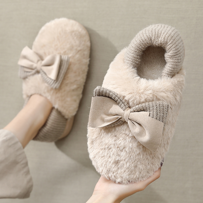 速发棉拖鞋女冬季包跟居家情侣可爱家用室内外穿毛绒防滑保暖月子