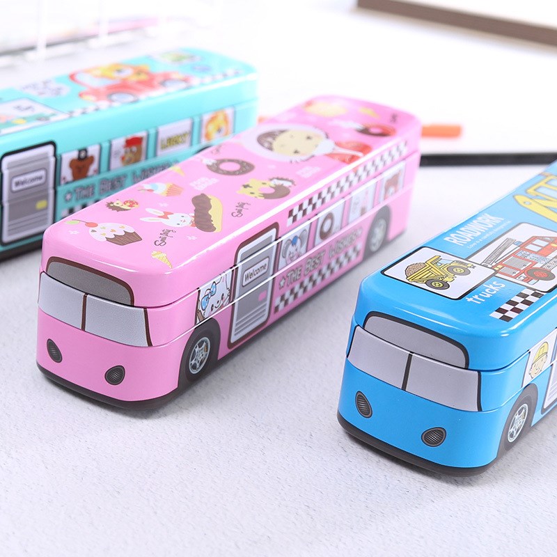 意笔6儿童多功能文具盒礼品创意文具一礼卡通巴士跑笔盒习用功能