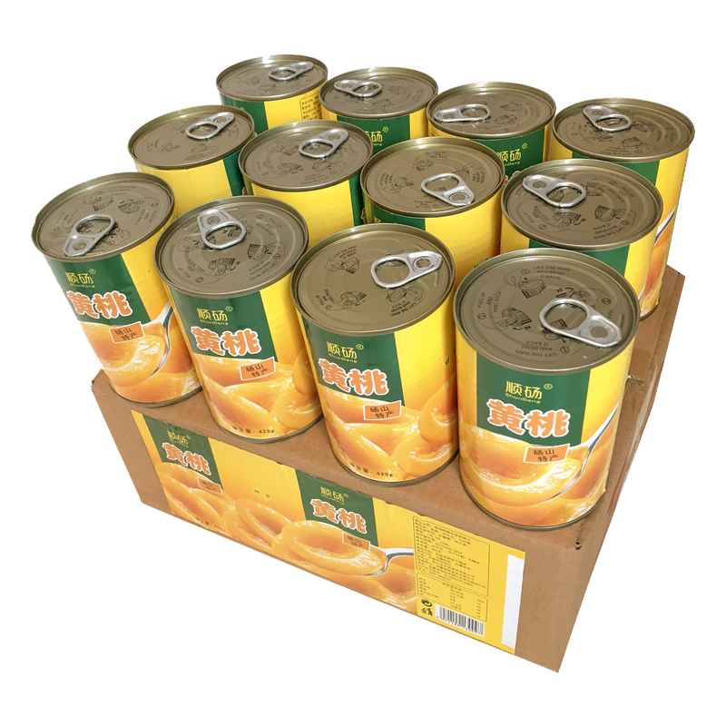 糖水黄桃罐头对开12罐425克新鲜水果罐头砀山特产零食多省包邮