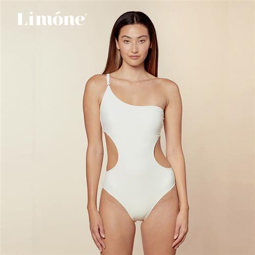 Limone2022夏季不连体对称单肩腰部新款挖空泳衣女性度假瘦感显