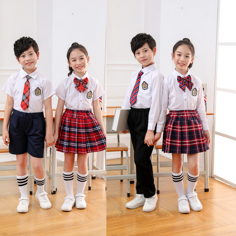 小学生班服夏季女童学院风校服套装幼儿园园服英伦儿童合唱演出服