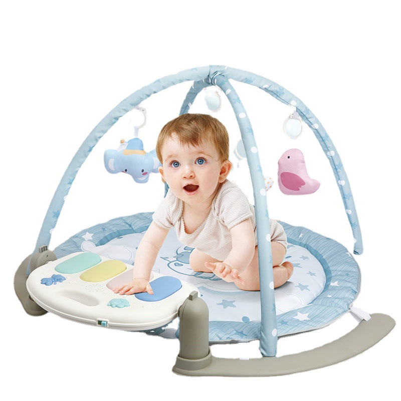 儿童玩具0毯3个月健身架婴儿脚踏琴大号圆灯到子形光音乐遥控蓝牙