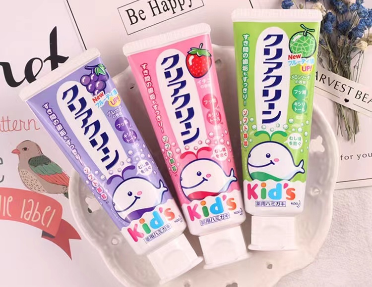 日本花王儿童牙膏 草莓味葡萄味哈密瓜味牙膏 宝宝牙齿护理
