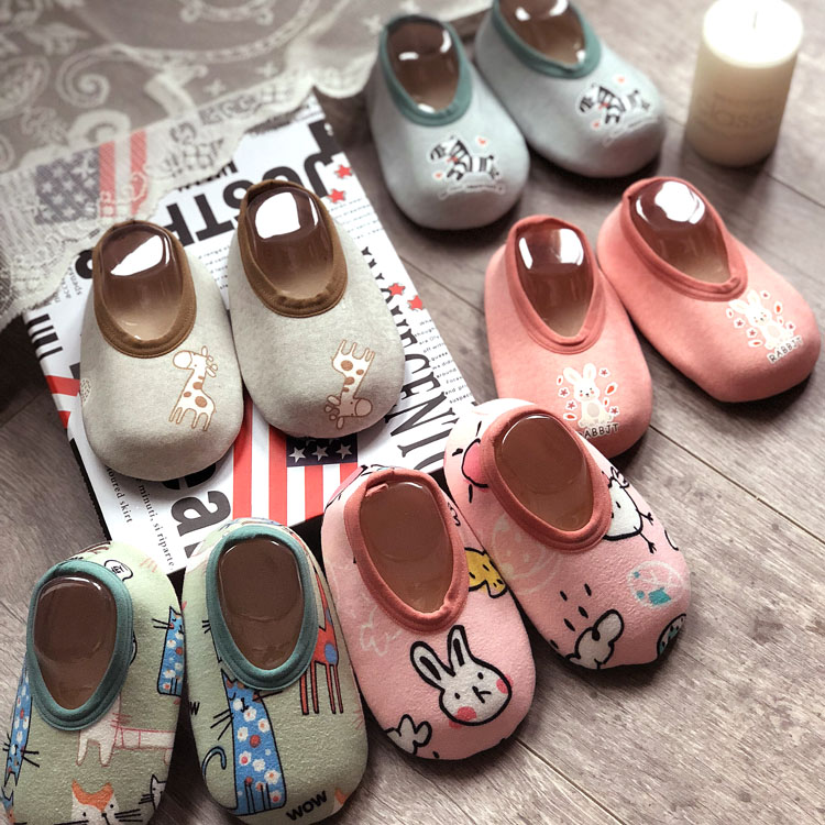 2件包邮韩国宝宝地板袜子婴儿童学步鞋卡通防滑袜套室内鞋袜