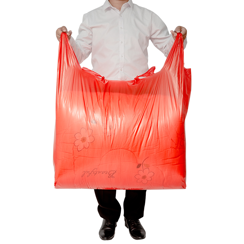 昶盛塑业特大号红色塑料背心袋加厚服装被子家纺打包装袋手提胶袋