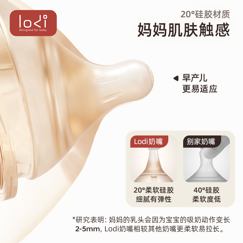 【小象奶瓶专属】LODI乐迪新生儿食用型硅胶奶嘴宝宝0-6个月以上