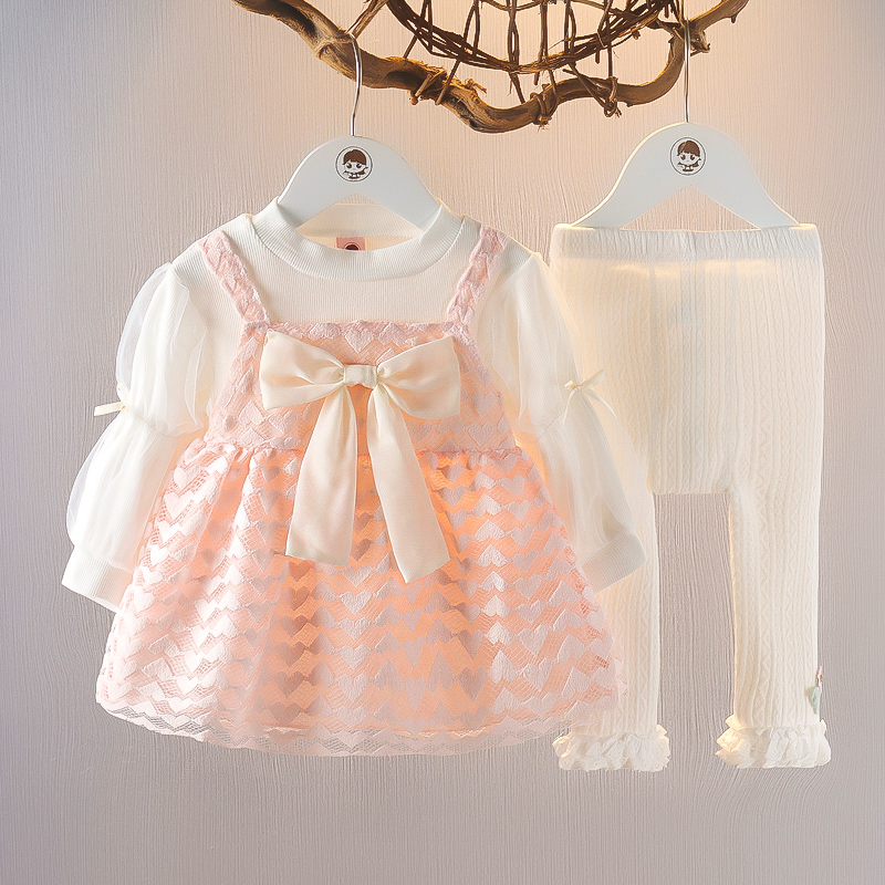 女童秋装连衣裙洋气公主裙时髦婴儿衣服女宝宝春秋季裙子两件套装