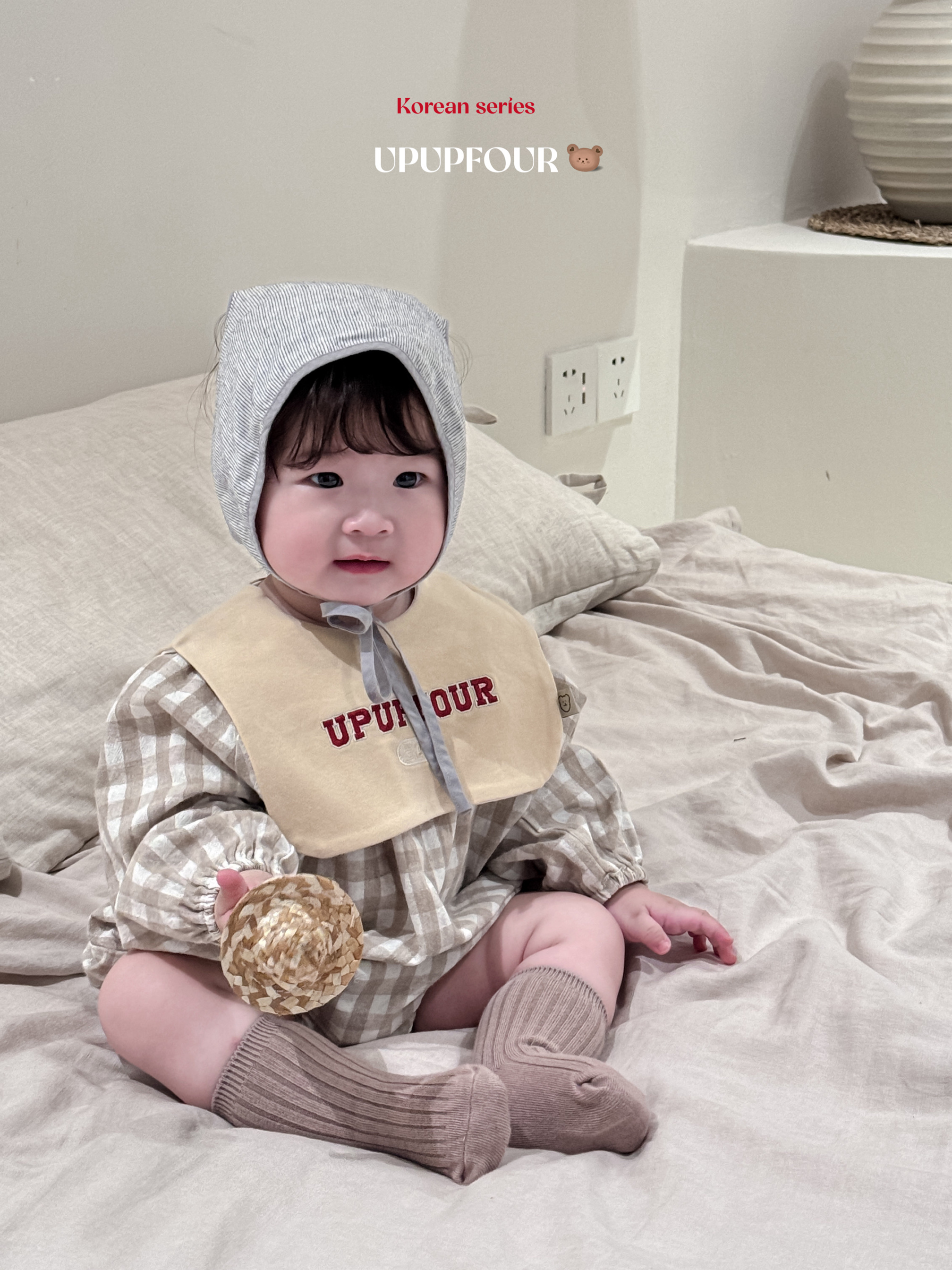 upupfour｜高定100%韩国进口纯棉新生婴儿宝宝口水巾宝宝围兜围嘴