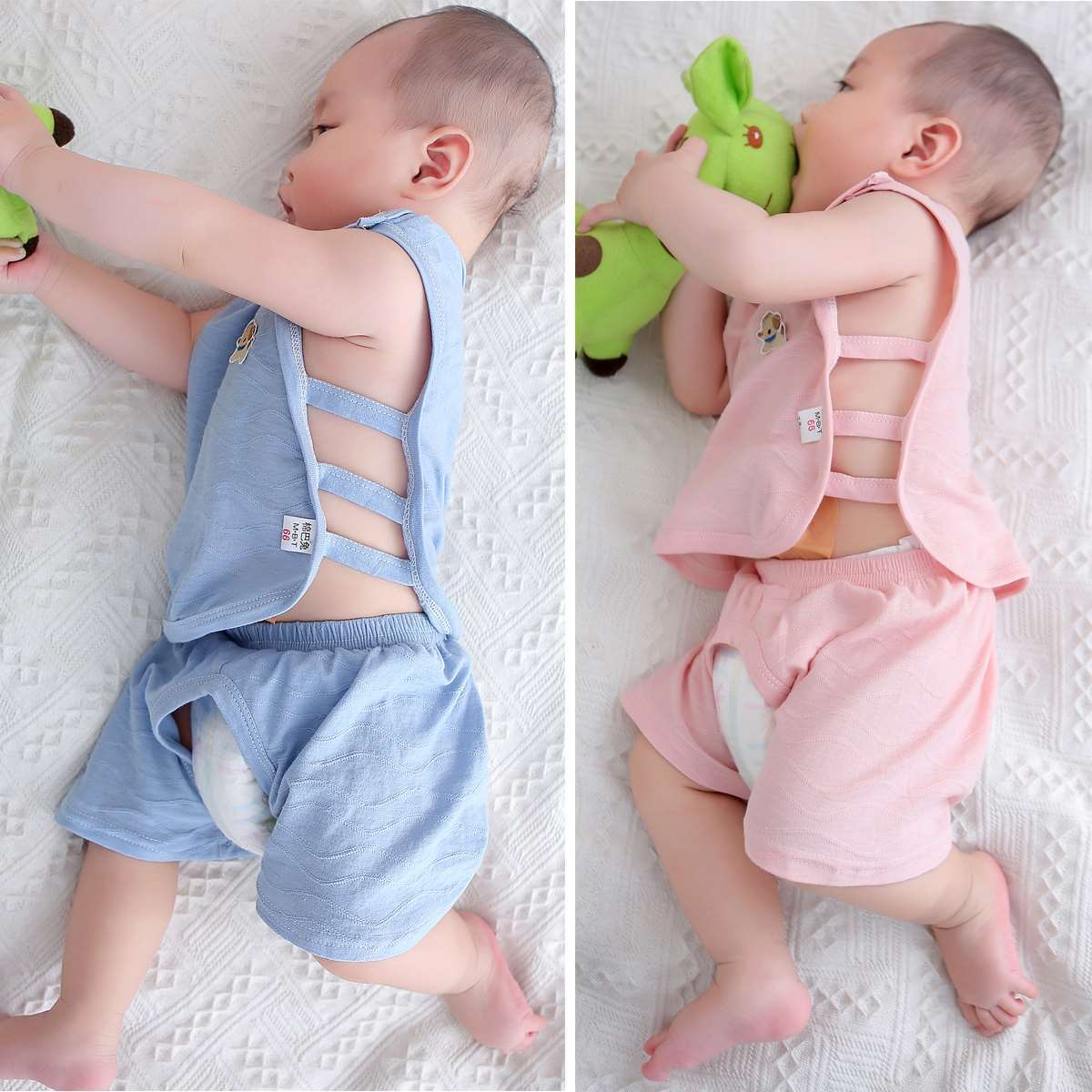 儿童短袖套装夏季婴儿纯棉小孩衣服睡衣短裤男女宝宝空调服两件套