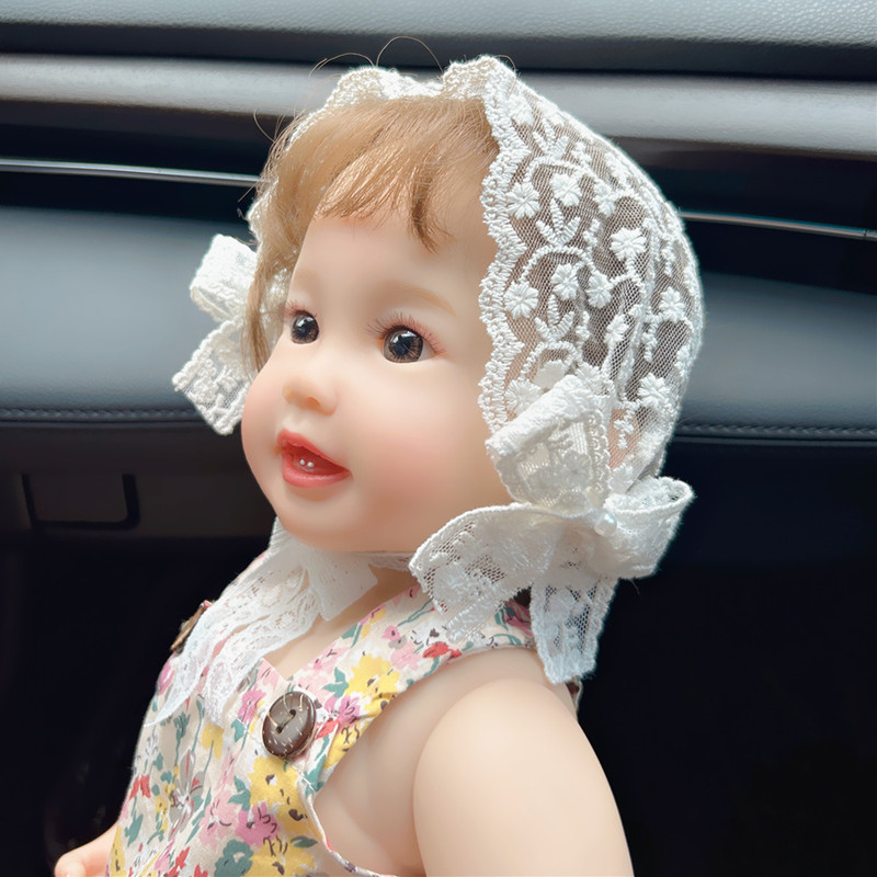 春夏宝宝护囟门宽边发带新生婴儿蕾丝公主护卤门帽儿童洛丽塔发饰