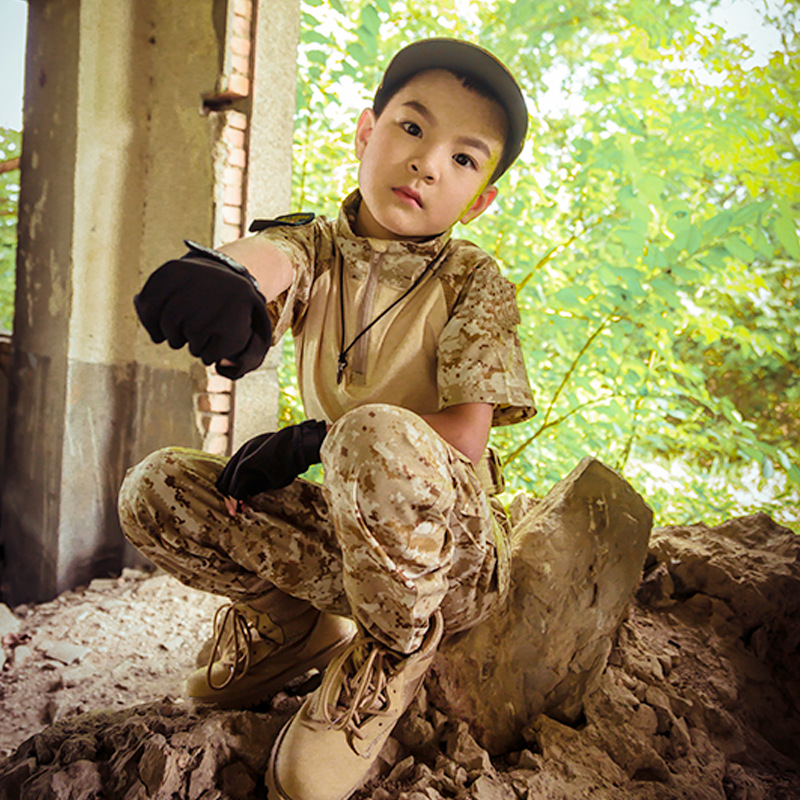 儿童迷彩服男女童装青蛙服战术套装大中小儿童春夏令营军训训练服