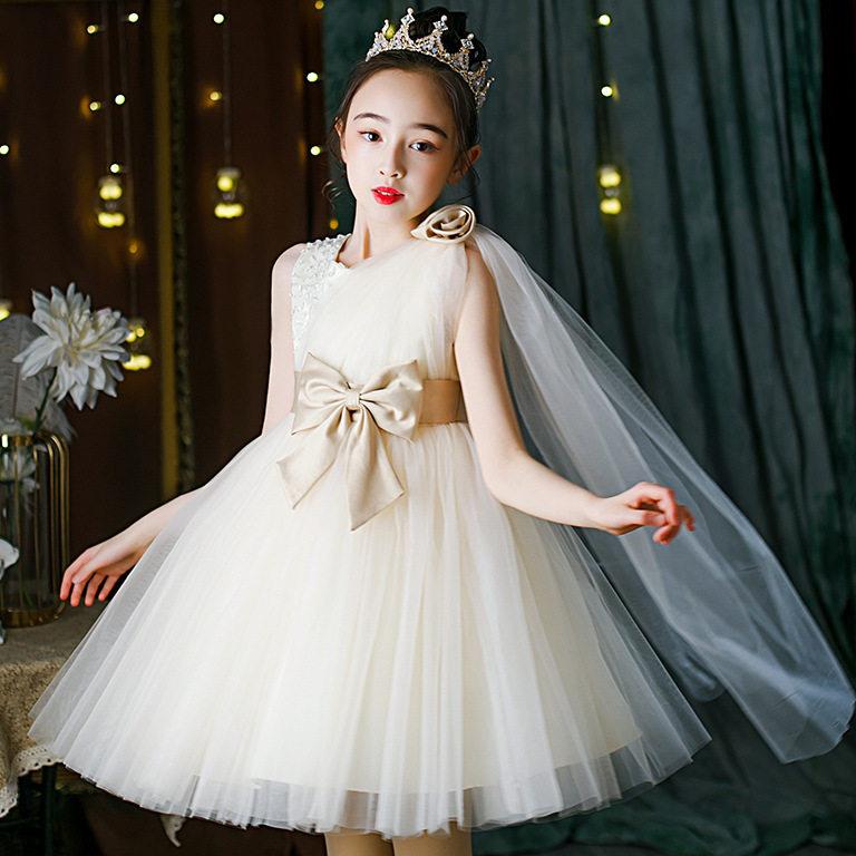 新疆包邮夏季花童婚礼小女孩礼服婚纱蓬蓬裙女童公主裙儿童演出服