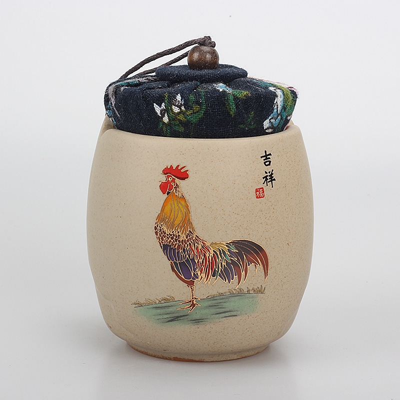 粗陶茶叶罐子密封罐陶瓷小号便携精品高档复古中国风创意个性时尚
