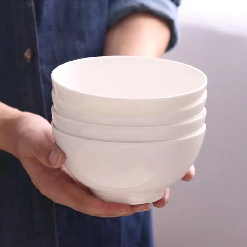 奥碗优级纯白无铅骨瓷米饭碗大号菜碗面碗汤碗家用釉下彩陶瓷餐具